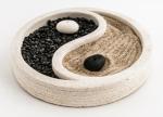 Zen Garten Yin Yang weiß aus Gips ca. 15 cm